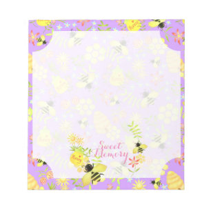 Honey Bee Purple Notepad