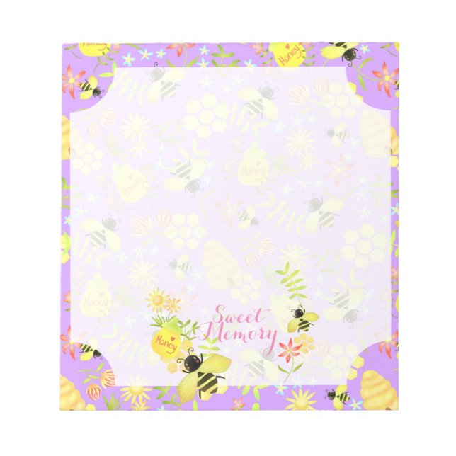 Honey Bee Purple Notepad (Front)