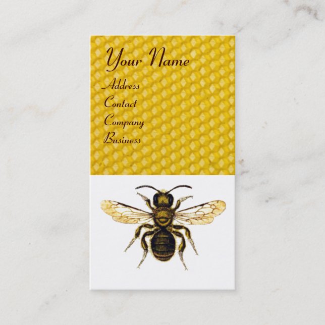 HONEY BEE RED BEEKEEPER,Beekeeping Eggshell Business Card (Front)