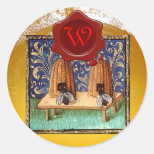 HONEY BEE, RED WAX SEAL MONOGRAM