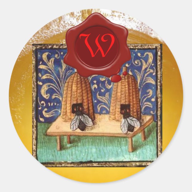 HONEY BEE, RED WAX SEAL MONOGRAM (Front)