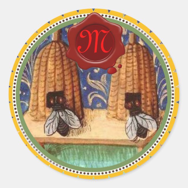 HONEY BEE, RED WAX SEAL MONOGRAM (Front)