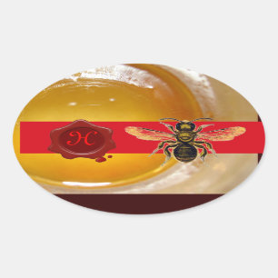 HONEY BEE RED WAX SEAL MONOGRAM ,BEEKEEPER