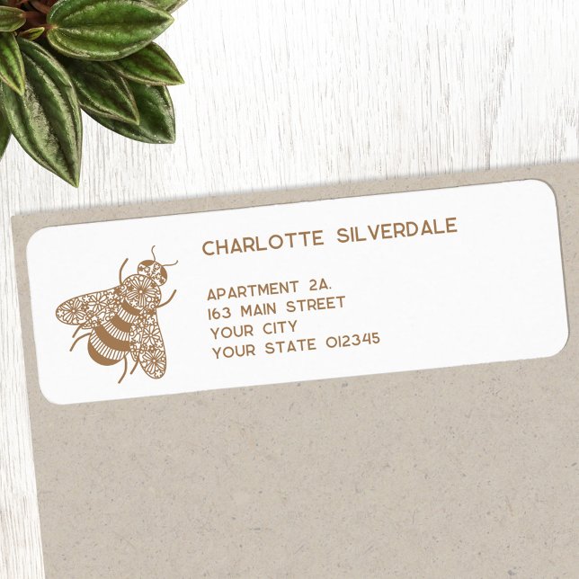 Honey Bee Return Address (Honey Bee personalized return address labels)