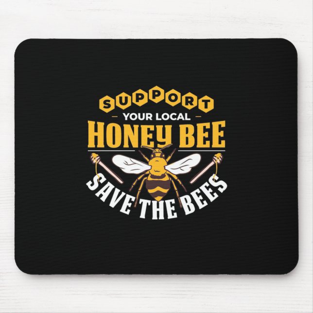 Honey Bee Save The Bees Mouse Pad (Front)