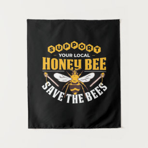 Honey Bee Save The Bees Tapestry