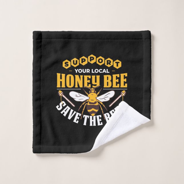 Honey Bee Save The Bees Wash Cloth (Wash Cloth)