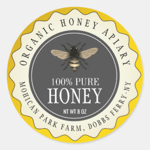Honey Bee Seller Apiarist Vintage Black Classic Round Sticker