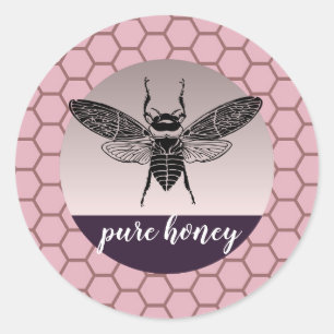 Honey Bee Seller Apiarist  Vintage Rose Gold Class Classic Round Sticker