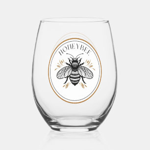 Honey Bee Stemless Wine Glass