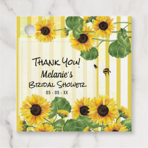 Honey Bee Sunflower Thank You Favour Tags