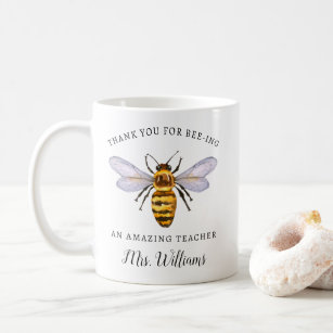 Honey Bee Teacher Appreciation Name Mug Gift