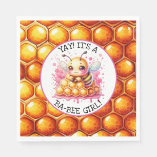 Honey bee themed Girl's Baby Shower  Napkin