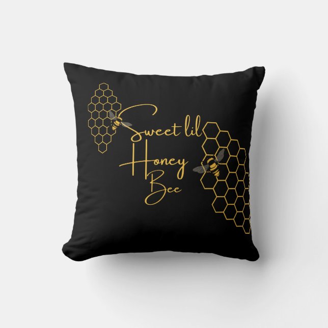 Honey bee Throw Pillow (Front)