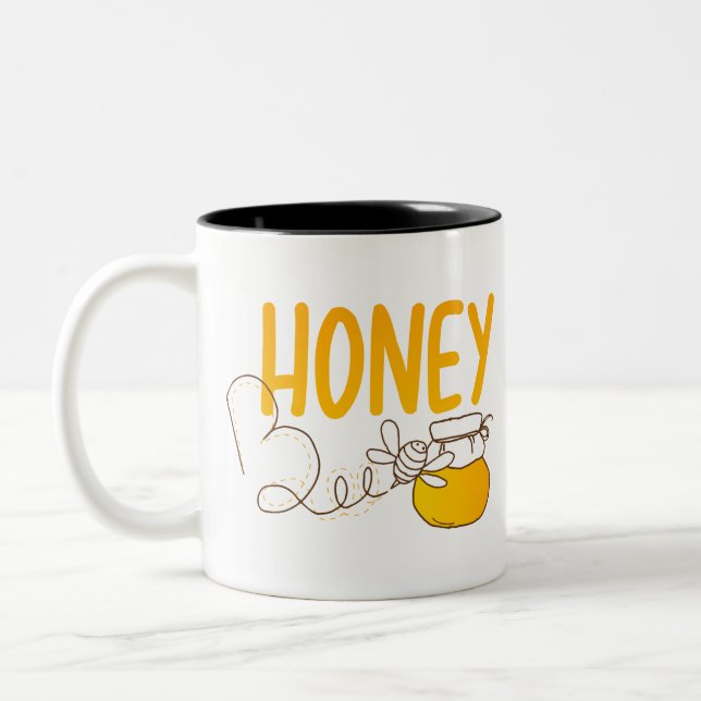 Honey Bee Two-Tone Coffee Mug (Left)
