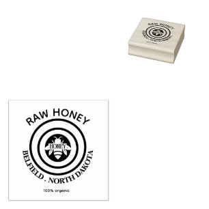 Honey Bee   Vintage Family Name & Return Address Rubber Stamp