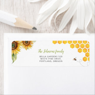 Honey Bee Watercolor Baby Shower Return Address