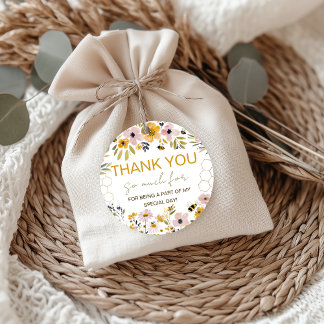 Honey Bee Wildflower Favor Thank You Tags