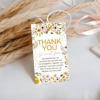 Honey Bee Wildflower Favor Thank You Tags