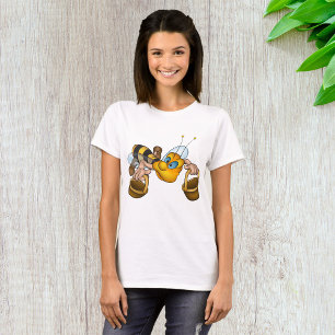 Honey Bee with Baskets Fun Busy Bee Illustration  T-Shirt