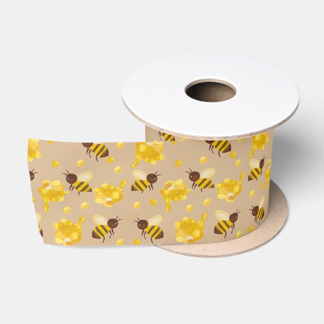 Honey Bee Wrapping Paper Satin Ribbon (Spool)