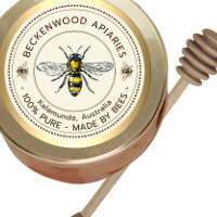 Honey Bee Yellow Beekeeper Apiary Gold Border