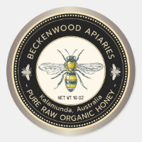 Honey Bee Yellow Beekeeper Apiary Taupe Border Cla