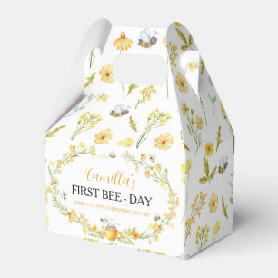 Honey Bee Yellow Floral Birthday Favour Box