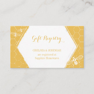 Honey Bee Yellow Gift Registry Card