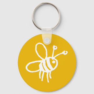 Honey bee yellow key ring