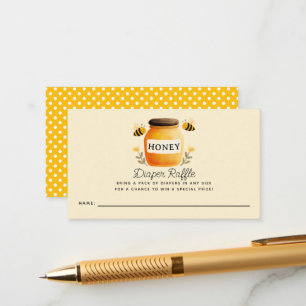 Honey & Bees Baby Shower Diaper Raffle Ticket  Enclosure Card