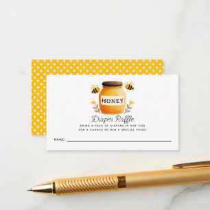 Honey & Bees Baby Shower Diaper Raffle Ticket  Enclosure Card