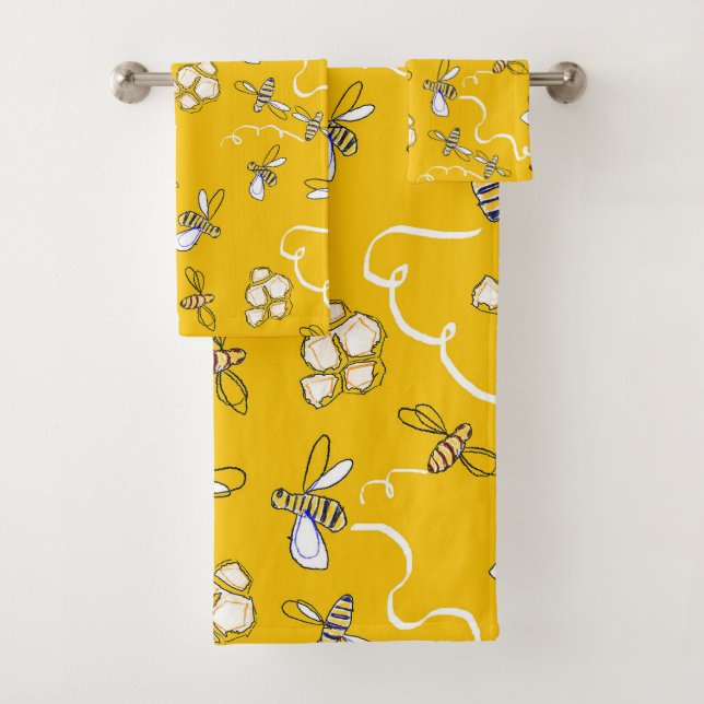 Honey Bees Bath Towel Set (Insitu)