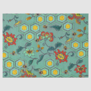 HONEY BEES,BEEHIVES,SPRING FLOWERS BEEKEEPER Green Tissue Paper