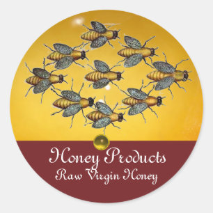HONEY BEES/ BEEKEEPER BEEKEEPING SUPPLIES CLASSIC ROUND STICKER