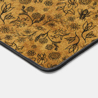 Honey Bees Boho Nature Flower Print Cute Brown Tan