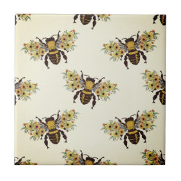 Honey Bees Brown Beige Gold | Ceramic Tile