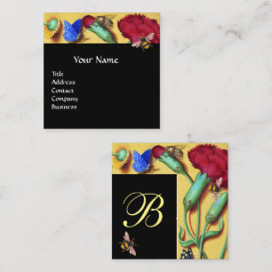 HONEY BEES,BUTTERFLY, SPRING FLOWERS BEEKEEPER SQUARE BUSINESS CARD