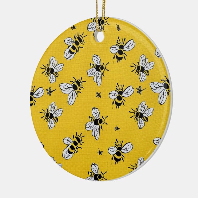 Honey Bees Ceramic Tree Decoration (Left)