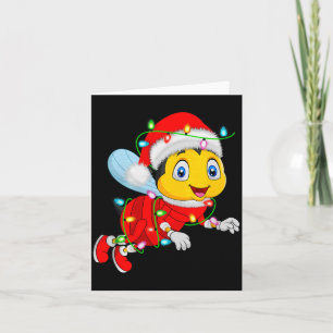 Honey Bees Christmas Lights Santa Costume Cute Ani Card