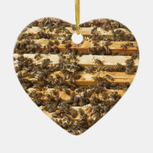 Honey Bees everywhere Ceramic Tree Decoration