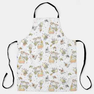Honey Bees, Fairy & Baby Bees In Seamless Pattern Apron