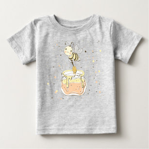 Honey Bees, Fairy & Baby Bees In Seamless Pattern Baby T-Shirt