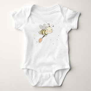 Honey Bees, Fairy & Baby Bees In Seamless Pattern Bodysuit