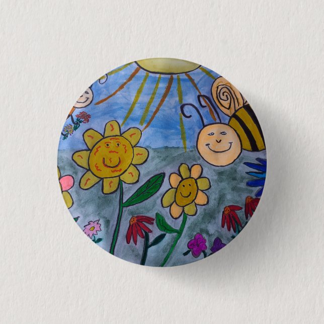 Honey Bees & Flowers Badge (Front)