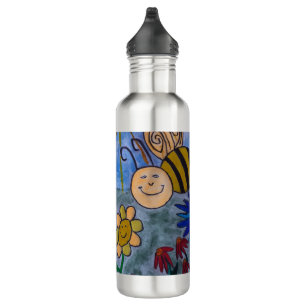Honey Bees & Flowers Water Bottle