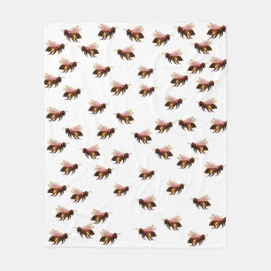 Honey Bees Flying Fleece Blanket