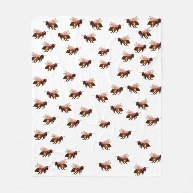 Honey Bees Flying   Fleece Blanket (Front)