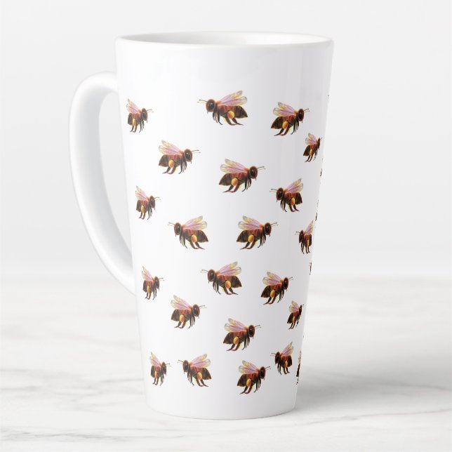 Honey Bees Flying  Latte Mug (Left Angle)
