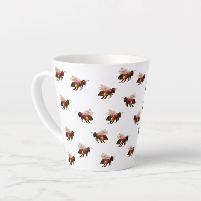 Honey Bees Flying  Small Latte Mug (Left Angle)